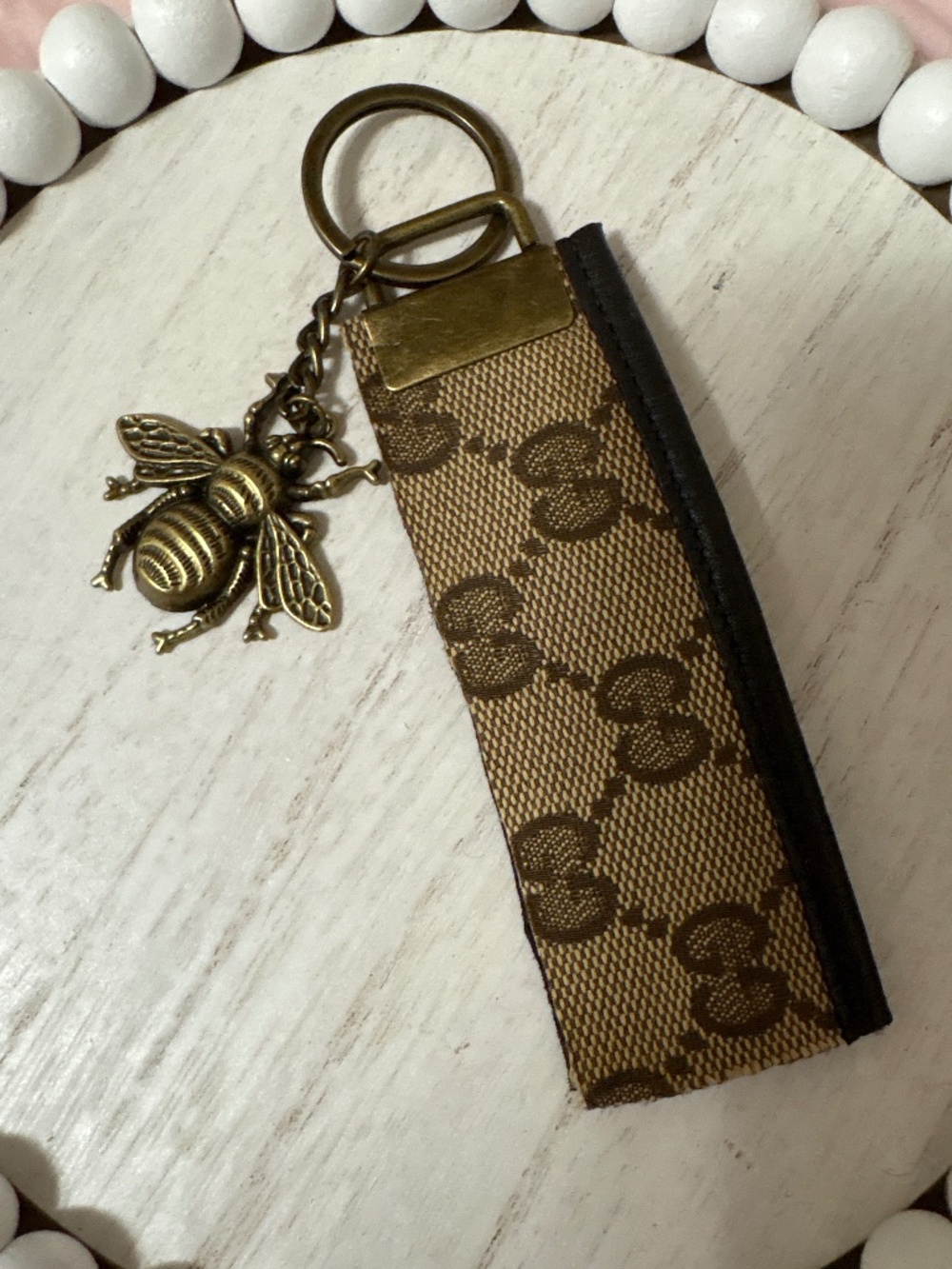 Authentic up-cycled Gucci  keychain